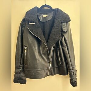 Silence+Noise black shearling moto jacket. Size L. Barely worn, great condition